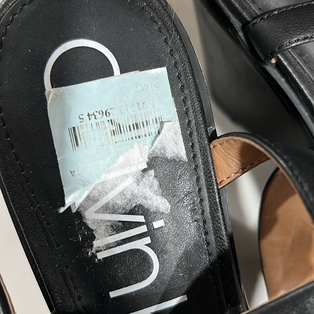Calvin Klein black strapped wedges size 7.5 - Picture 3 of 4